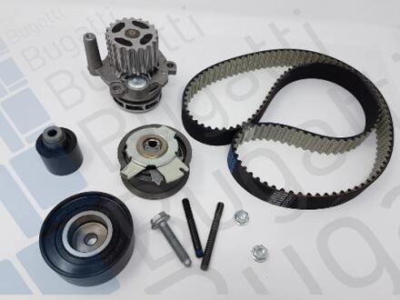 К-кт. ГРМ (рем.+3шт.ролика+помпа+крепление) AUDI 2,0TDI: A3/4/6 03- VW 2,0TDI: Golf V, Passat, Touran SKODA SEAT Bugatti KBU10380A