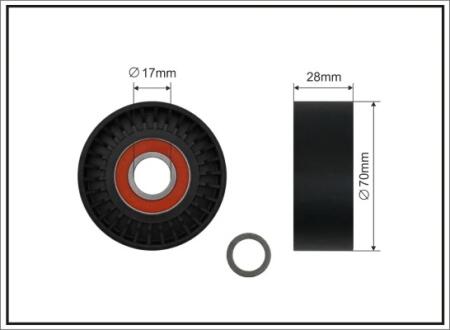 Ролік (28X70X17) до планки Bmw E39/E38 M62 3.5/4.0i 97- CAFFARO 1195