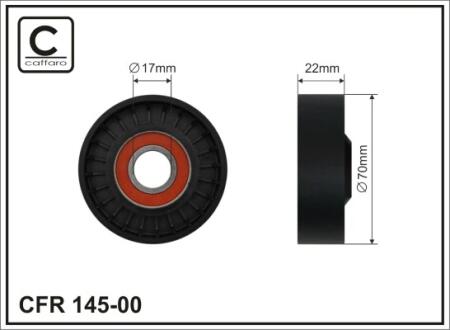 70x17x22 Ролик натяжний генератора 70x17x22 Rover 75 99- CAFFARO 14500