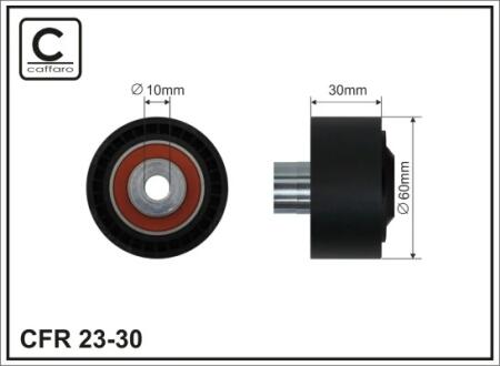 (60x10x30) Ролик PSA/Ford 1.4 HDi/TDCi 1.6HDi 01- CAFFARO 2330