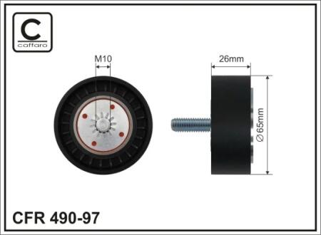 65x10x26 Паразит. ролик паска генераторного Chevrolet Captiva, Cruze, Lacetti / Opel Antara 2.0 06- CAFFARO 49097