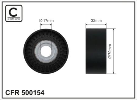 70x17x31 metal Ролик BMW 5 (F10), 7 (F01, F02, F03, F04), X3 (F25) 2.5/3.0 06.08- CAFFARO 500154