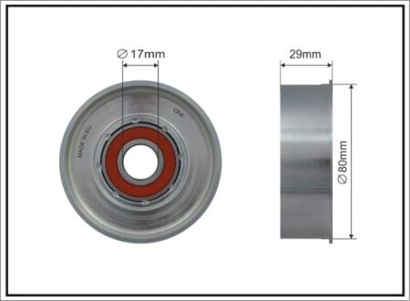80x17x29 metal Ролік з натяжником паска генератора Mitsubishi L200 4D56 07- CAFFARO 500174