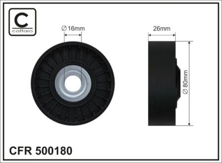 80x16x26 Ролик натяжний MB Sprinter 906 3.0DCI 06- CAFFARO 500180