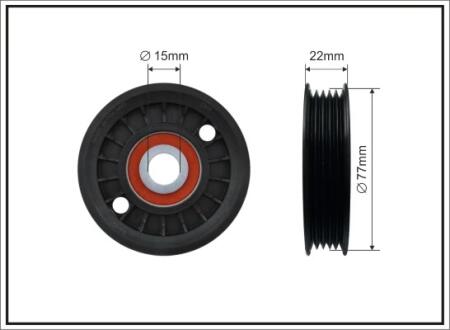 Ролик 77X20.5X15 поликлинового кулича VW Passat, Audi A4 CAFFARO 8198
