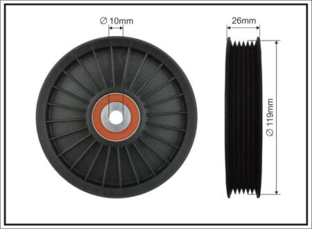 119x10x22,5 Ролик паска приводного VOLVO C70 I, S40 I, S60 I, S70, S80 I, V40, V70 I, V70 II, XC70 I, XC90 I 1.6-3.0 12.95-12.14 CAFFARO 8926