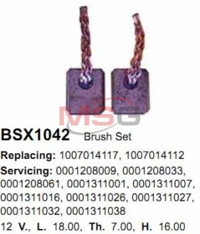 Щітки стартера HC- CARGO BSX1042 (фото 1)