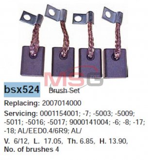 Щітки стартера HC- CARGO BSX524 (фото 1)
