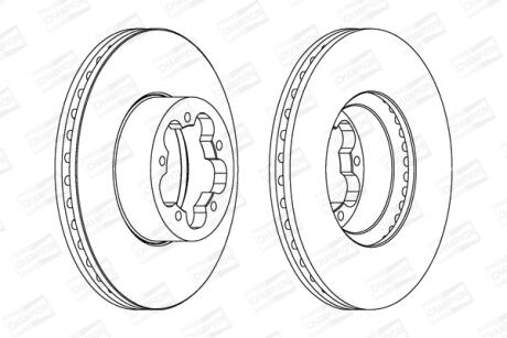 Диск тормозной передний (кратно 2шт.) Ford Transit (06-14), Transit Tourneo (06- CHAMPION 562540CH