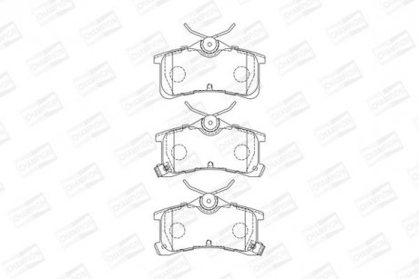 Тормозные колодки задние Toyota Avensis, Corolla, Fortuner (2000->) CHAMPION 572520CH (фото 1)