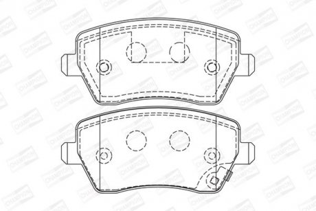 Тормозные колодки передние NISSAN ALMERA, MICRA, NOTE/ OPEL AGILA/ SUZUKI SPLASH, SWIFT CHAMPION 573255CH (фото 1)