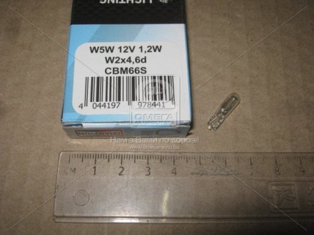 Лампа розжарювання 12V 1,2W W2x4,6d (вир-во) CHAMPION CBM66S (фото 1)