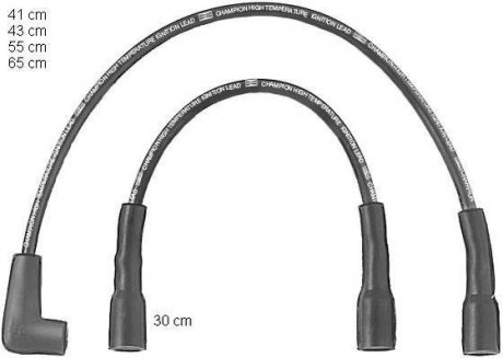 Провода высокого напряжения 5шт. OPEL 1,2/1,3: Corsa A 82-92, Kadett D 79-84 CHAMPION CLS211 (фото 1)