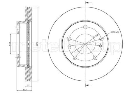 NISSAN Диск гальмівний передн. SERENA 1.6, 2.0, 2.3 91-, VANETTE CARGO 1.6, 2.0, 2.3 94- CIFAM 8001098