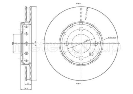 VW Диск гальмівний передній Up,Load,Skoda Citigo,Seat 11- CIFAM 8001371C