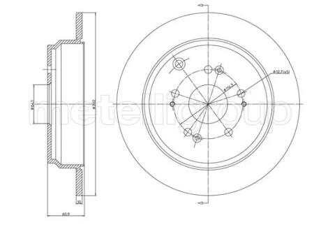HONDA гальмівний диск задній CR-V III 07- CIFAM 8001518C