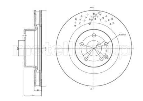 Фото db диск гальмівний перед. (вентил.) w220 (330*32) CIFAM 8001625FC DB диск гальмівний перед. (вентил.) W220 (330*32) CIFAM 8001625FC