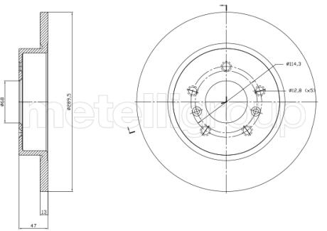 NISSAN гальмівний диск задн.Qashqai 13- CIFAM 8001763C