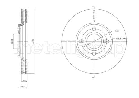 FORD диск гальм. передн. ECOSPORT 13- CIFAM 8001768C