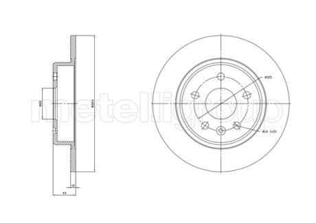 OPEL Гальмівний диск задній ASTRA K 1.0-1.6 15-22 CIFAM 8001823C