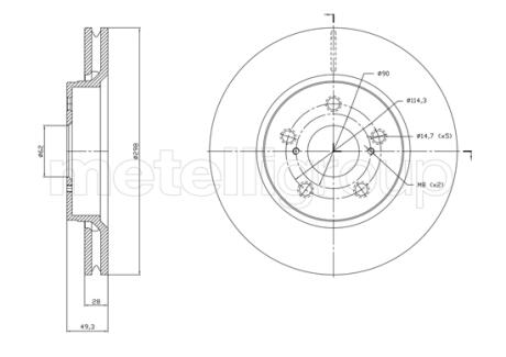 TOYOTA Гальмівний диск C-HR 1.2-2.0 16- CIFAM 8001840C