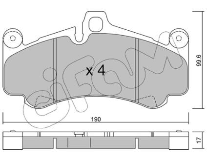 PORSCHE Колодки гальмівні передн. 911 3.6, 3.8, 4.0 01- CIFAM 82210040