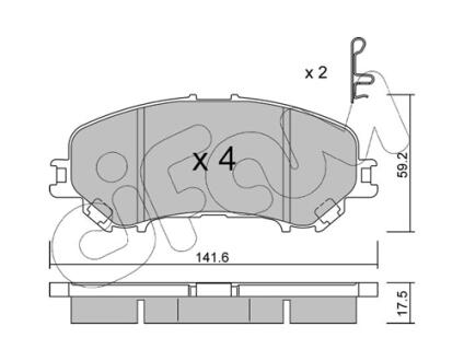 NISSAN Колодки гальмівні передні Qashqai 1,2-1,6 13-, X-Trail 1,6 13- CIFAM 82210101