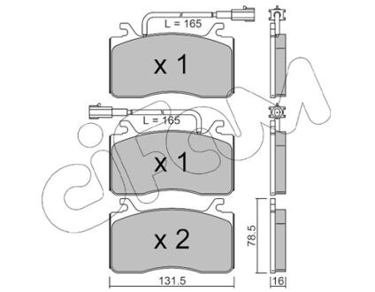 ALFA ROMEO гальмівні колодки передні (з датч.) GIULIA 2.0 16- CIFAM 82211000