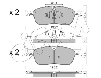 LAND ROVER К-т передн. гальм. колодок Discovery Sport 2,0-2,2 14-, Range Rover Evoque 2,0-2,2 11- CIFAM 82211230