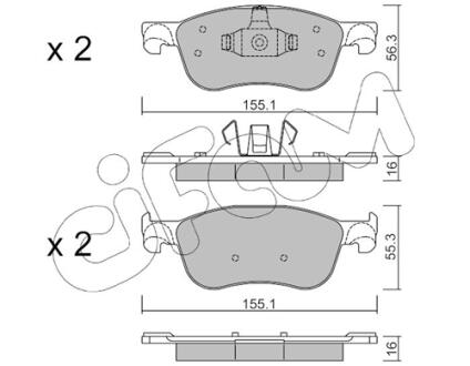 FORD Колодки гальмівні передні FIESTA VII (HJ, HF) 1.0 EcoBoost 17- CIFAM 82211420
