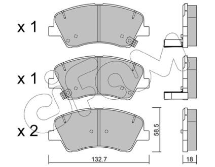 KIA колодки гальм. передн. Rio 17-, HYUNDAI ACCENT V (HC) 1.4 18- CIFAM 82211670