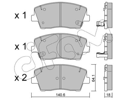 KIA Комплект гальмівних колодок STINGER (CK) 2.0 T-GDI 17- CIFAM 82211680