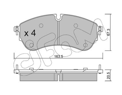 Тормозные колодки перед.VW HCV Crafter 2.0 16- CIFAM 82211730