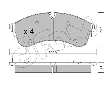 VW гальмівні колодки передні CRAFTER 2.0 TDI RWD 16-, MAN CIFAM 82211740