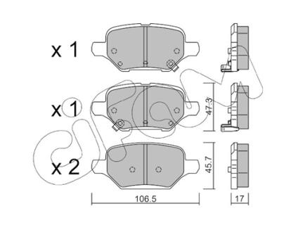 Фото chevrolet комплект гальмівних колодок trax 1.8 awd 13-, opel mokka x 1.6 cdti 15- CIFAM 82212130 CHEVROLET Комплект гальмівних колодок TRAX 1.8 AWD 13-, OPEL MOKKA X 1.6 CDTI 15- CIFAM 82212130