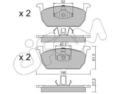 SKODA колодки гальмівні передні (без датчик.) KAMIQ, OCTAVIA III 19-, AUDI A1 Sportback 18- CIFAM 82212140