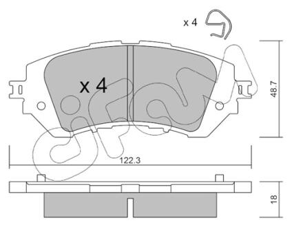 TOYOTA Комплект гальмівних колодок передні YARIS (_P15_) 1.2-1.5 13- CIFAM 82212190