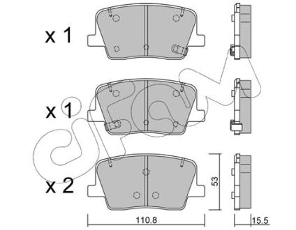 SSANGYONG Комплект гальмівних колодок задні REXTON (Y400, Y450) 2.0 (POX) 18- CIFAM 82212320
