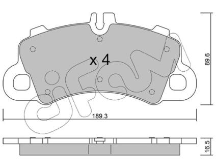 PORSCHE Комплект гальмівних колодок передні CAYENNE (9YA) 3.0 AWD (9YAAA1) 17- CIFAM 82212590