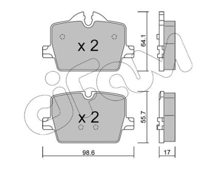 BMW Колодки гальмівні задні 3 (G20, G80, G28) 330 d, 4 купе (G22, G82), G26, G23, G29 CIFAM 82212650