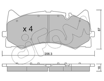 DB Гальмівні колодки передн. C-CLASS (W205) AMG C 63 S (205.087) 14-21 CIFAM 82212710