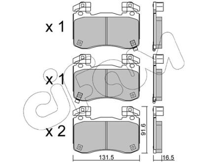 KIA Комплект гальміних колодок передні STINGER (CK) 3.3 T-GDI 17- CIFAM 82213060