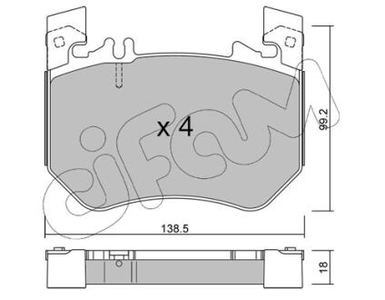 DB Колодки гальмівні передні X254, V223, W223, Z223 CIFAM 82213110