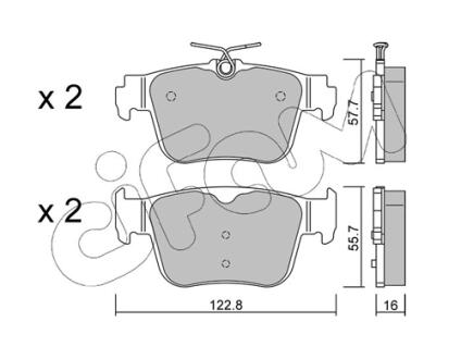VW К-кт гальмівних колодок CADDY V Мінівен (SBB, SBJ) 2.0 TDi BMT 20-, GOLF VIII (CD1, DA1) 2.0 GTI 20-, CUPRA FORMENTOR (KM7, KMP) 1.4 e-Hybrid/2.0 21- CIFAM 82213170