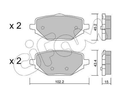 RENAULT Комплект гальмівних колодок задні CAPTUR II (HF_) E-TECH 160 20-, MITSUBISHI ASX (VSX_, VSE_) 1.6 PHEV (VSEP6) 23- CIFAM 82213240