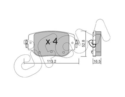 CITROEN Комплект гальмівних колодок задні JUMPY III 1.6 BlueHDi 115 16-, PEUGEOT, TOYOTA CIFAM 82213460