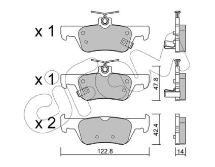 HONDA Комплект гальмівних колодок задні JAZZ V (GR_, GS_) 1.5 (GR3, GS4) 21- CIFAM 82213640