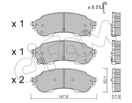 FORD Комплект гальмівних колодок задні RANGER IV 2.0 Bi-TDCi 22-, FORD USA RANGER Extended Cab Pickup 2.0 EcoBlue AWD 22-, VW AMAROK (T1A, T1B) 2.0 TDi 23- CIFAM 82213750