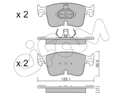 VW Комплект гальмівних колодок передні CADDY CALIFORNIA V Camper (SBB, SBJ) 2.0 TDi BMT 20- CIFAM 82213830