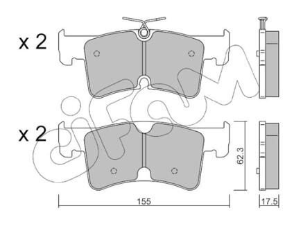 VW Гальм. колодки задн. MULTIVAN T7 (STM, STN) 1.4 eHybrid 21-24 CIFAM 82213890